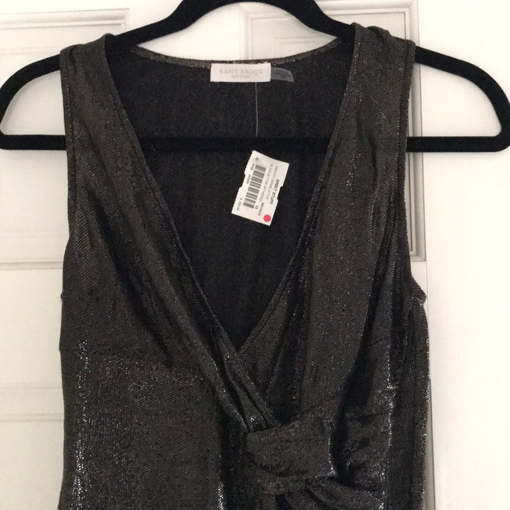 Ramy Brook Bronze and Black Shimmer Top XS